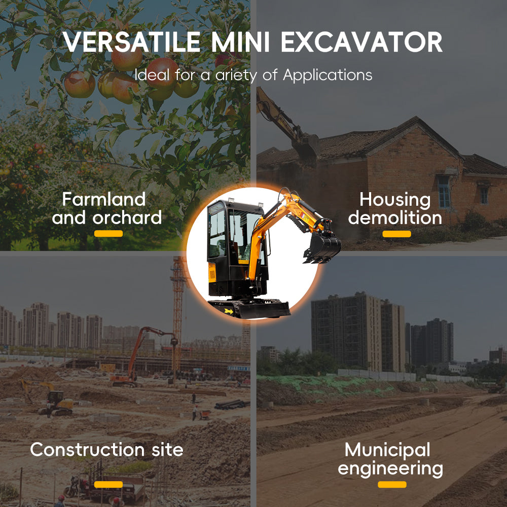 1-ton Mini Excavator with Cab