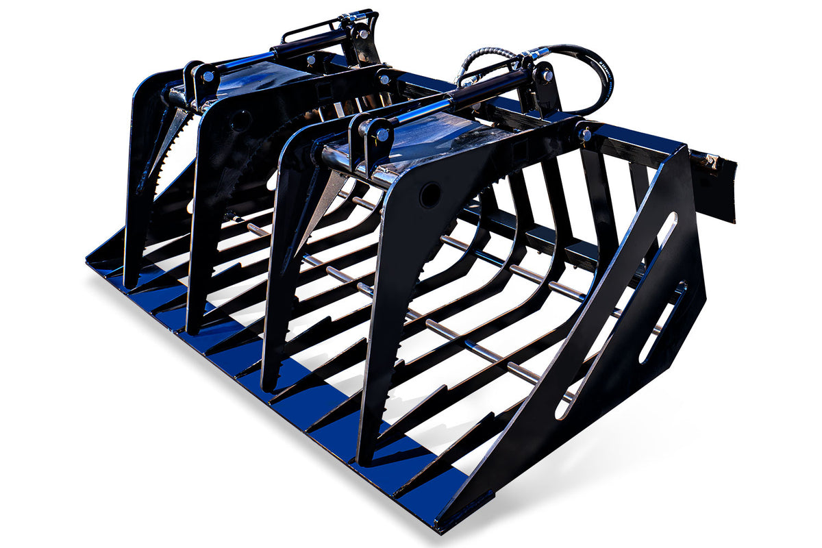 72-inch black hollow wood grapple attachment for skid steer loader