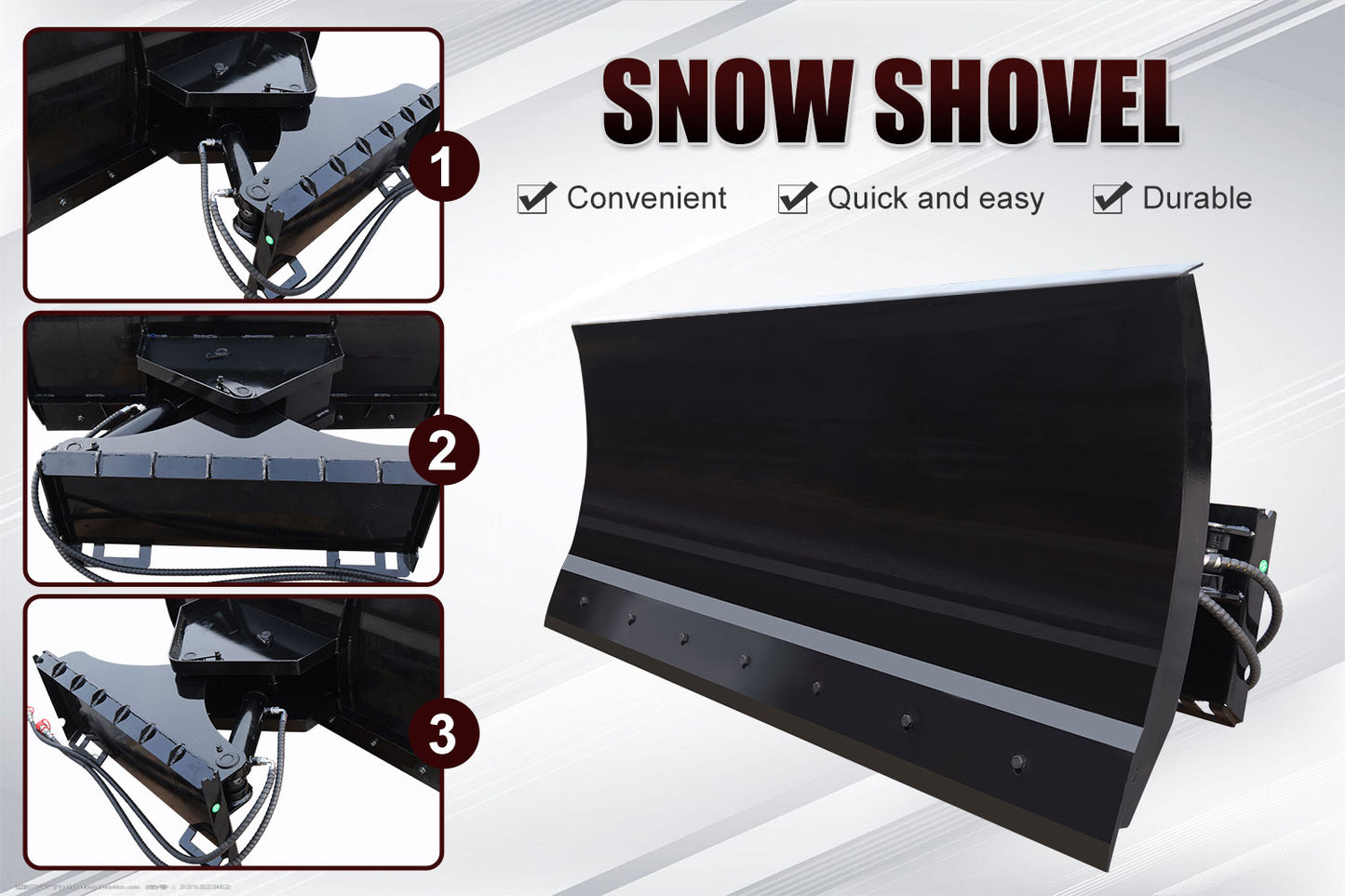 MMS 70" Skid Steer Dozer Blade / Snow Plow Pusher 30° Left & Right Snow Plow Pusher Attachment