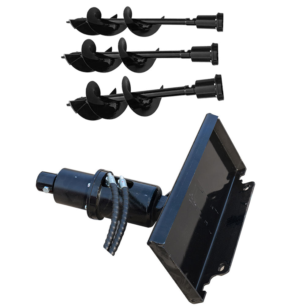 MMS Mini Skid Steer Loader Hydraulic Auger with 3 bits in 6'', 8'', 12''