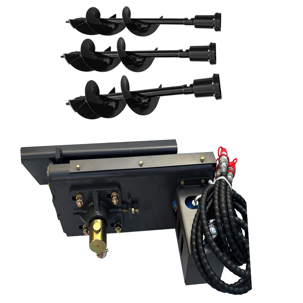 MMS Mini Skid Steer Loader Hydraulic Auger with 3 bits in 6'', 8'', 12''