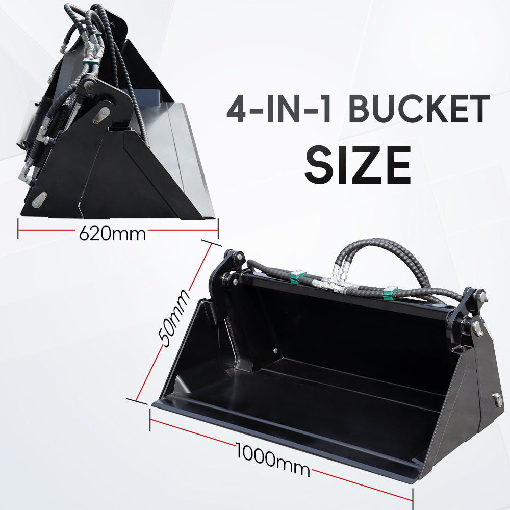 MMS 4-in-1 Skid Steer Loader Bucket Attachment