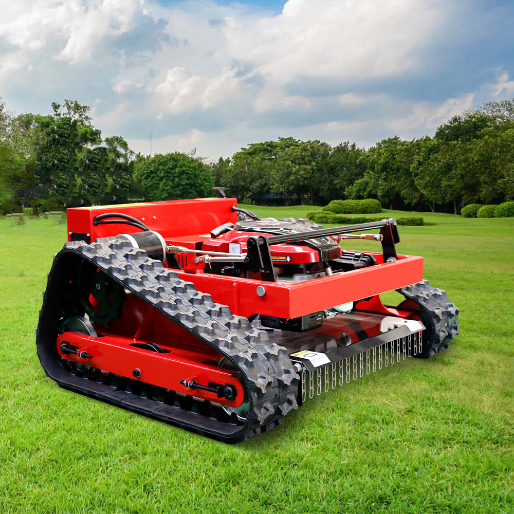 MS550J Remote Control Lawn Mower with Tracks – 21" Gasoline Mower, Adjustable Cutting Height, 45° Slope Climbing