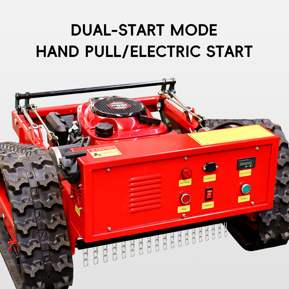 MS550J Remote Control Lawn Mower with Tracks – 21" Gasoline Mower, Adjustable Cutting Height, 45° Slope Climbing