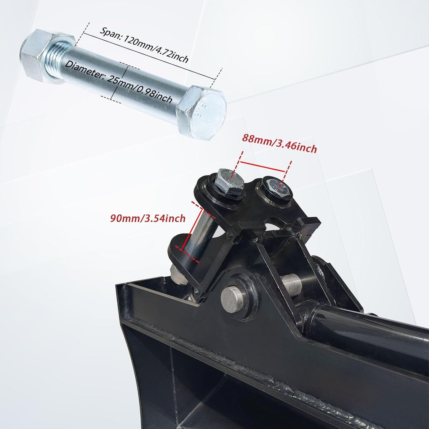 MMS Hydraulic Tilt Bucket for Mini Excavator – 600mm/800mm/1000mm Width