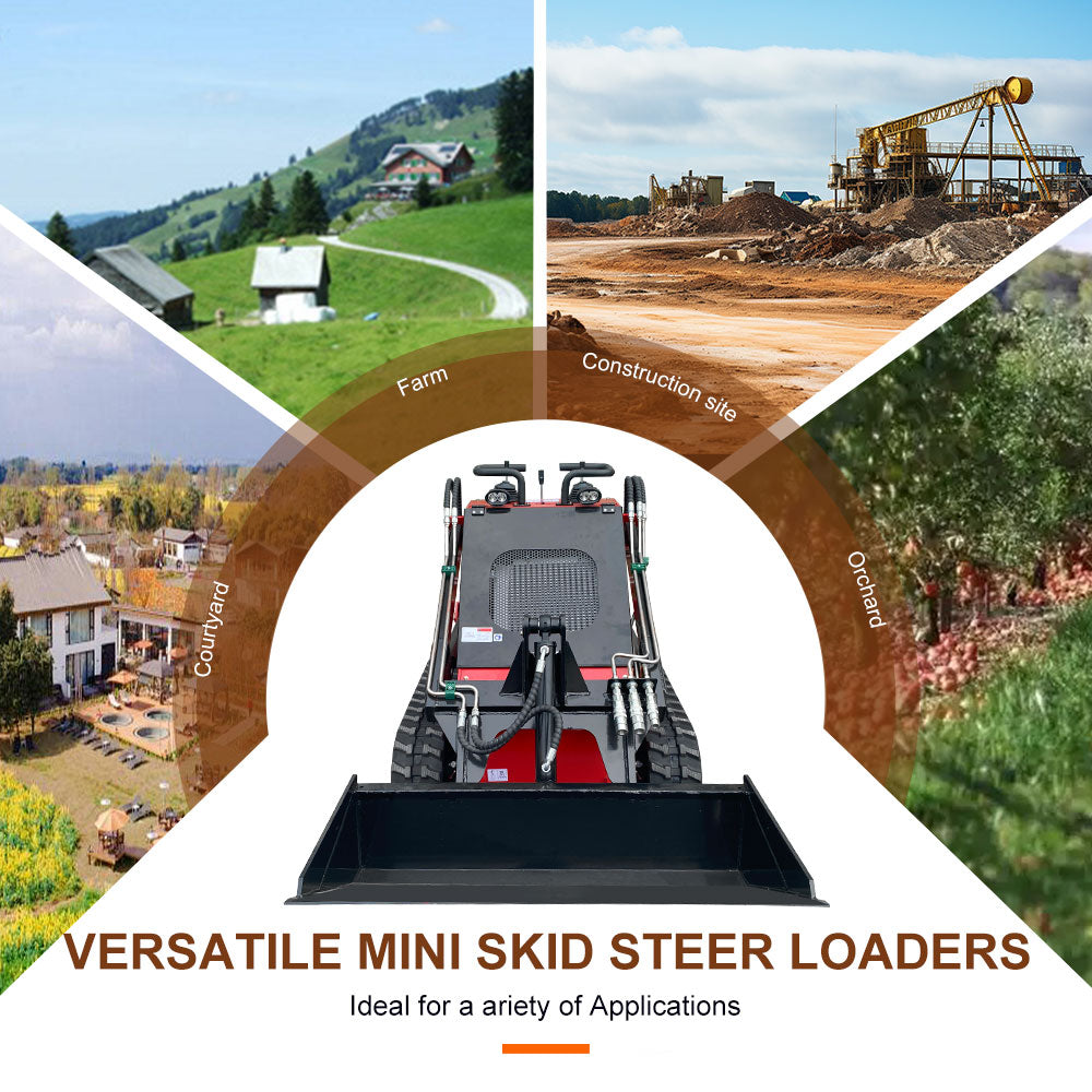 MS380 23 HP, 800 Kg Mini Stand On Skid Steer Track Loader