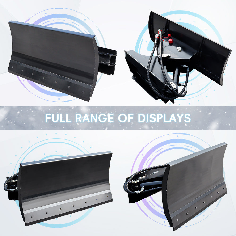 MMS Hydraulic Skid Steer Snow Plow, 30° Left & Right for MMS Skid Steer Loader