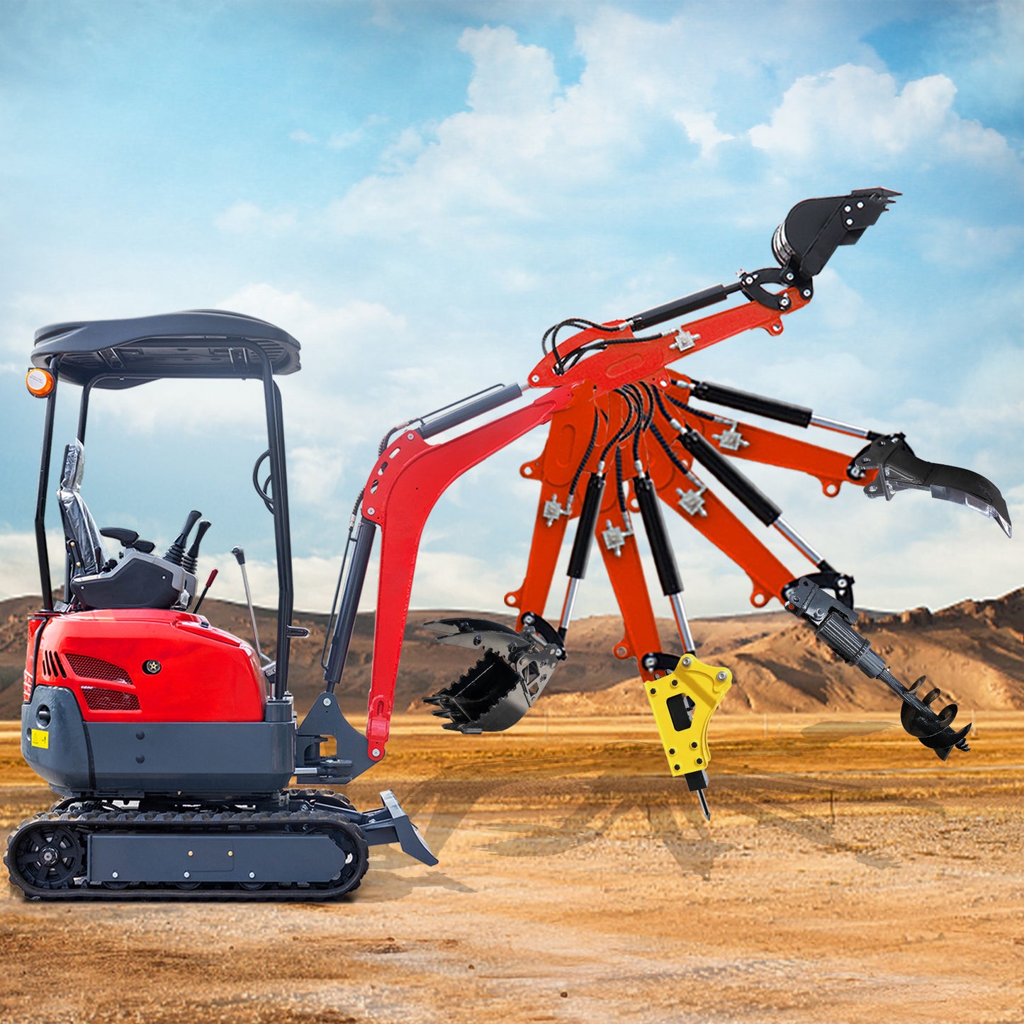 MMS 200mm Mini Excavator Bucket Attachment