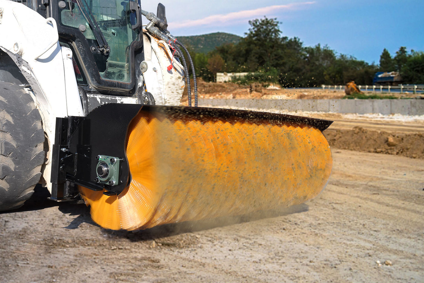 MMS 61" Sweeper Broom Attachment , 30-50r/min, for Skid Steer Loader