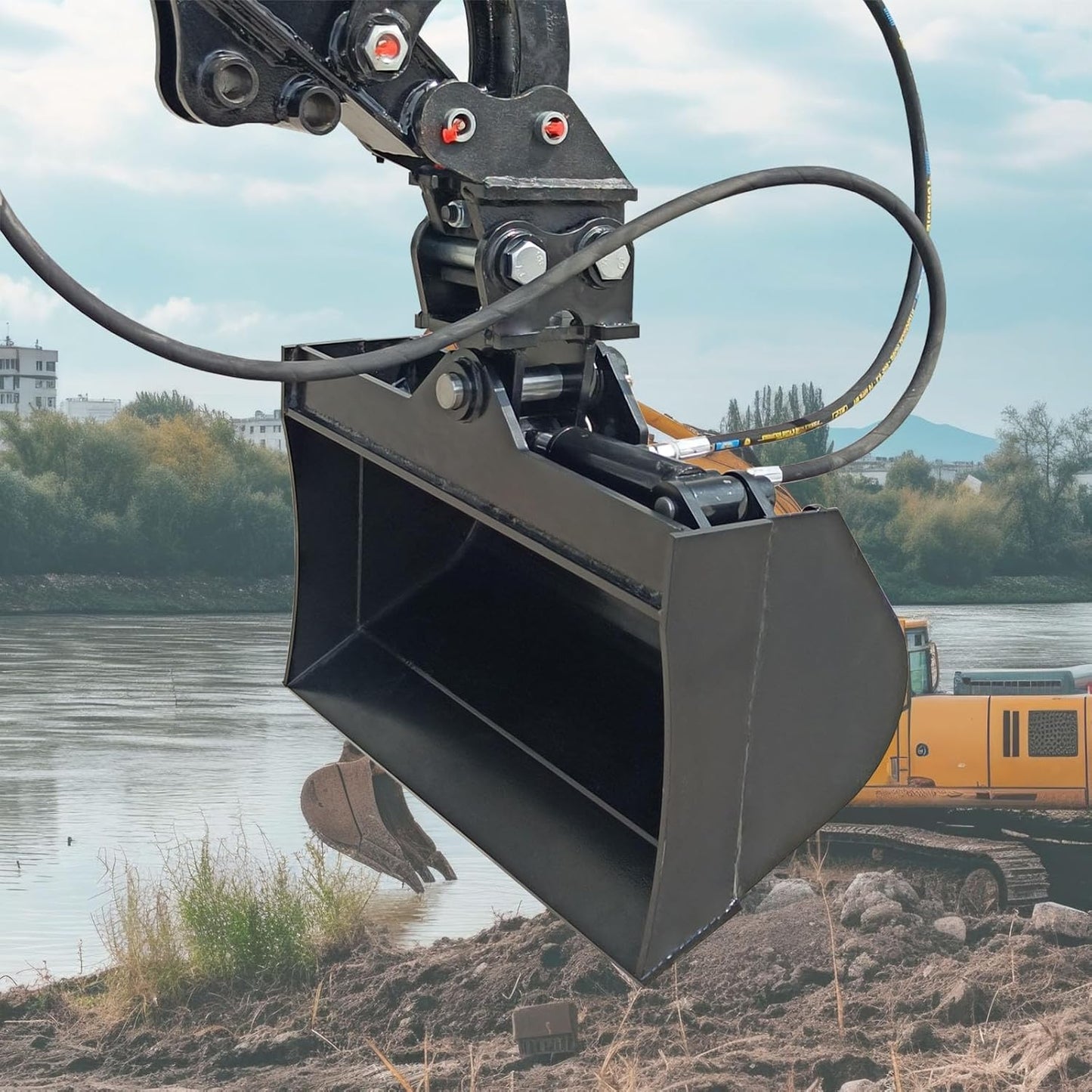 MMS Hydraulic Tilt Bucket for Mini Excavator – 600mm/800mm/1000mm Width