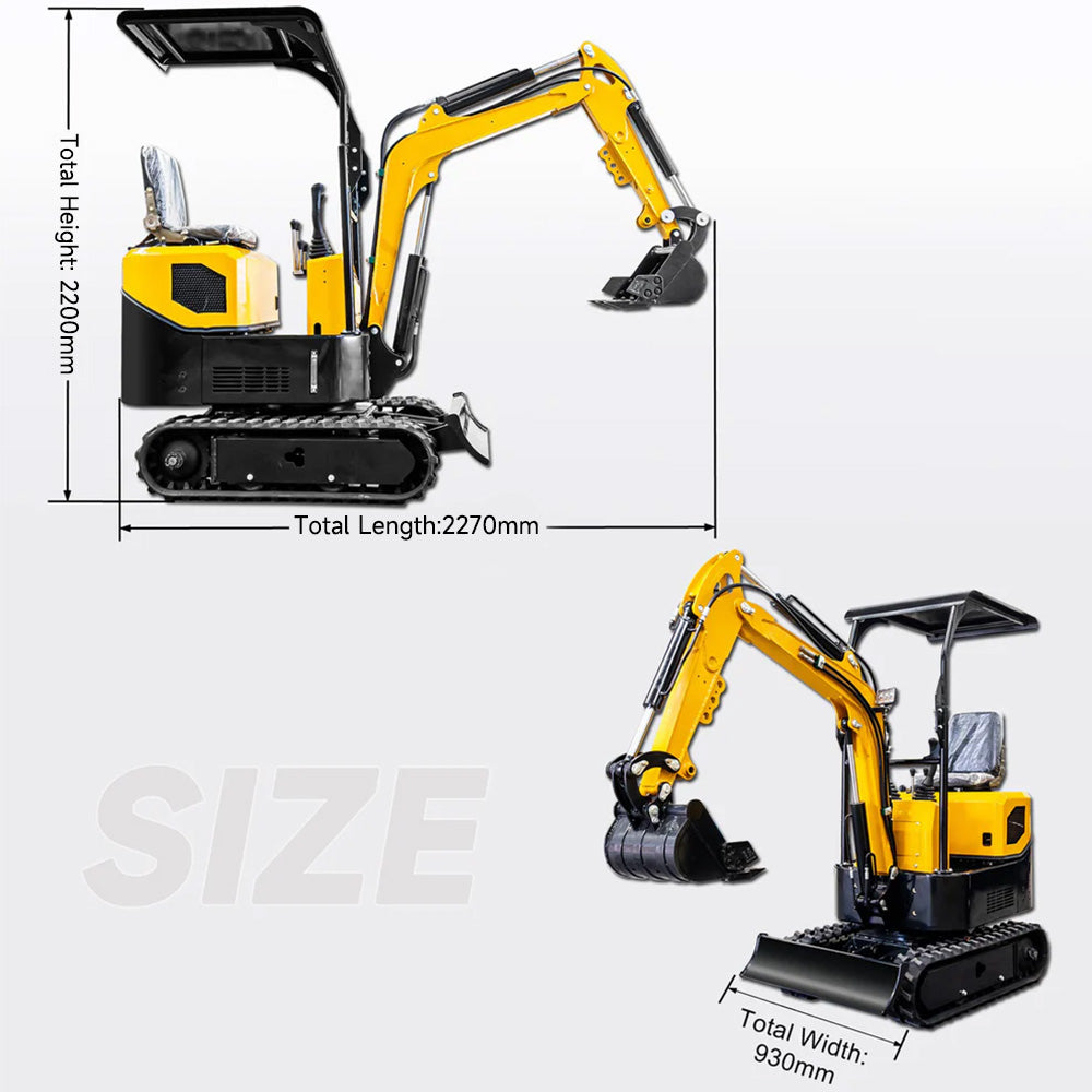 MS10C 13.5 HP,1 tons Mini Compact Excavator, Gasoline, With Thumb Clip