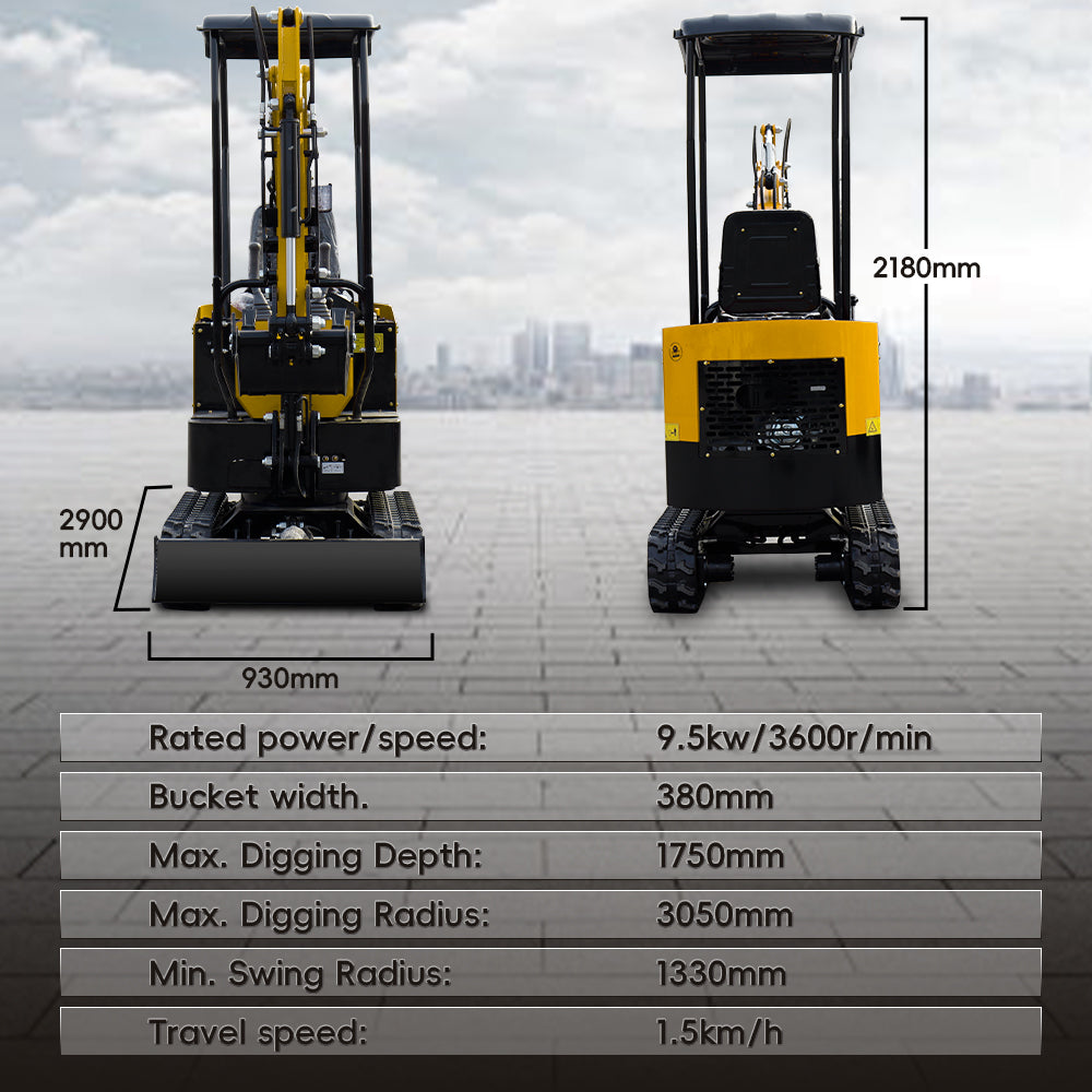 mini excavator dimensions for sale