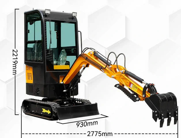 MS10H Gasoline 1-Ton Mini Excavator, 13.5 HP, with Cab