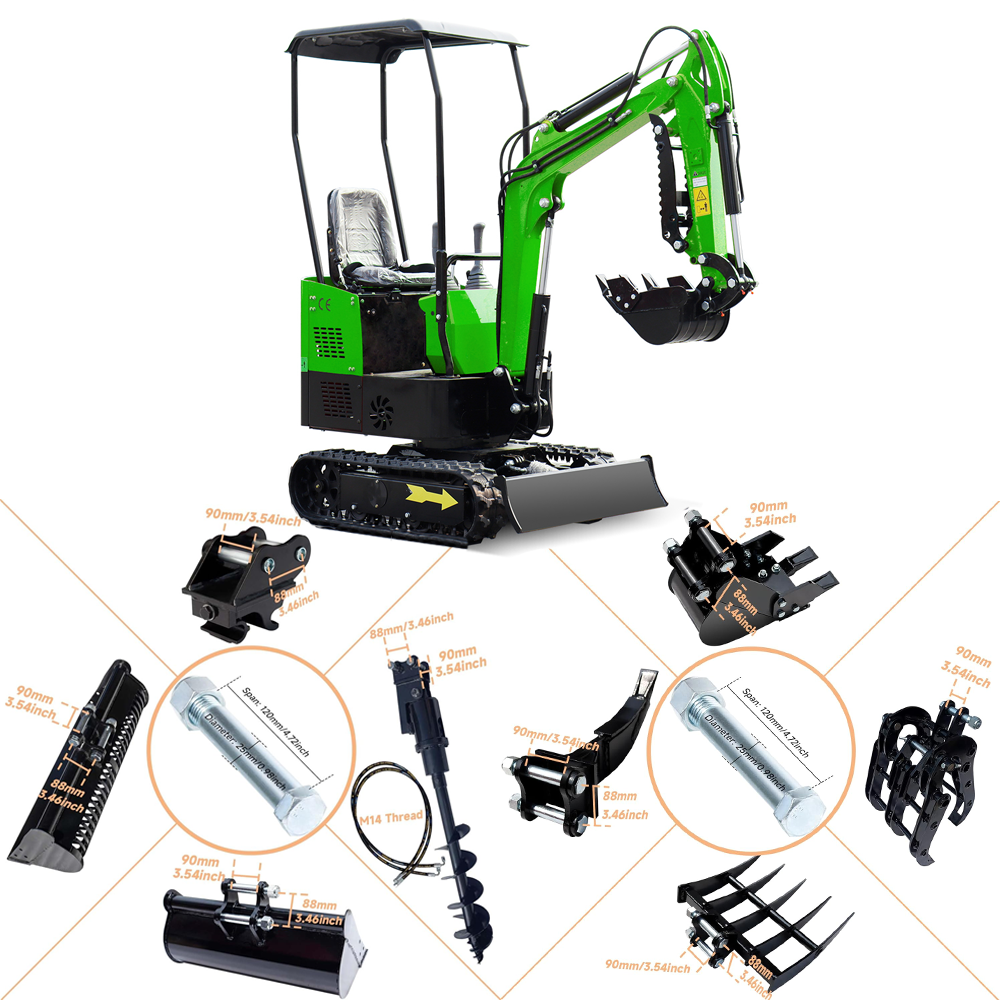 1 ton mini excavator with narrow bucket