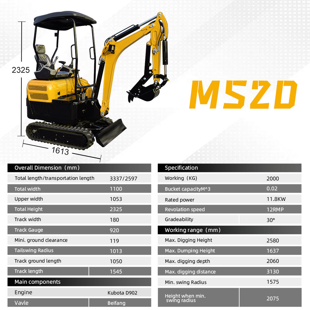 MS20 2-Tons Mini Excavator