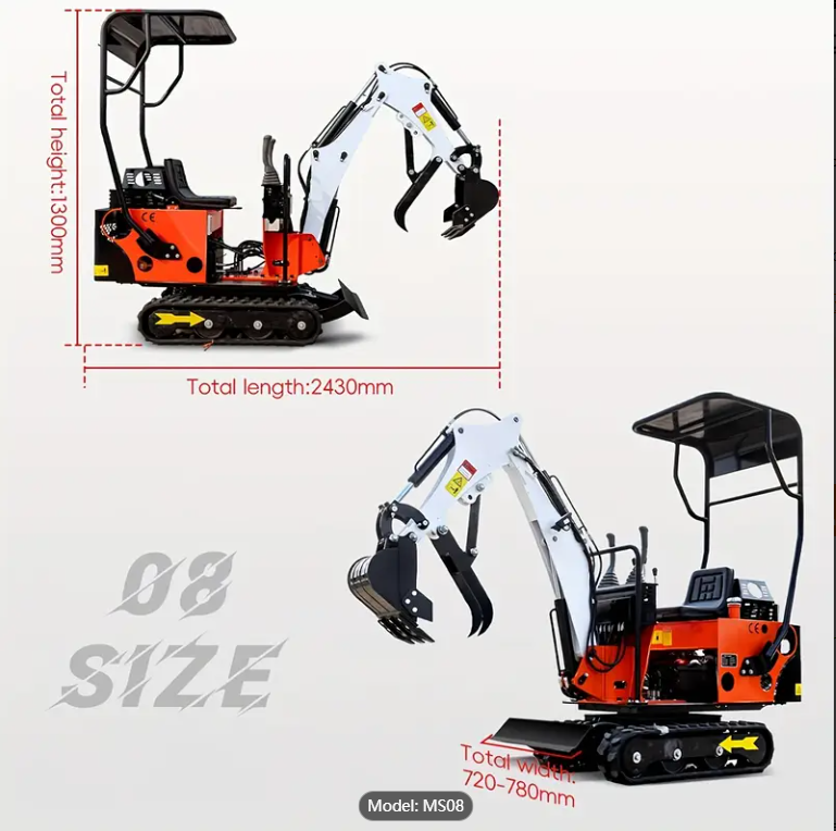 MS08 13.5 HP,0.8-ton Mini Excavator