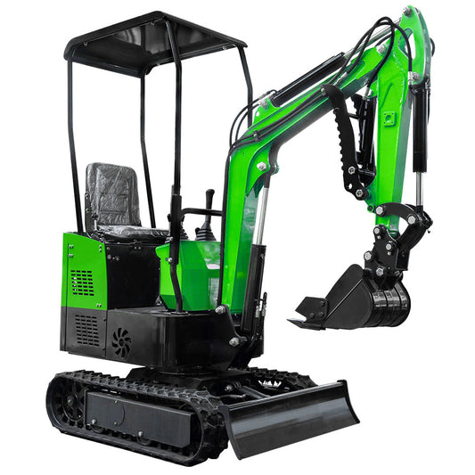 MS10 13.5 HP,1-ton Green Mini Excavator, Gasoline, With Thumb Clip For Sale