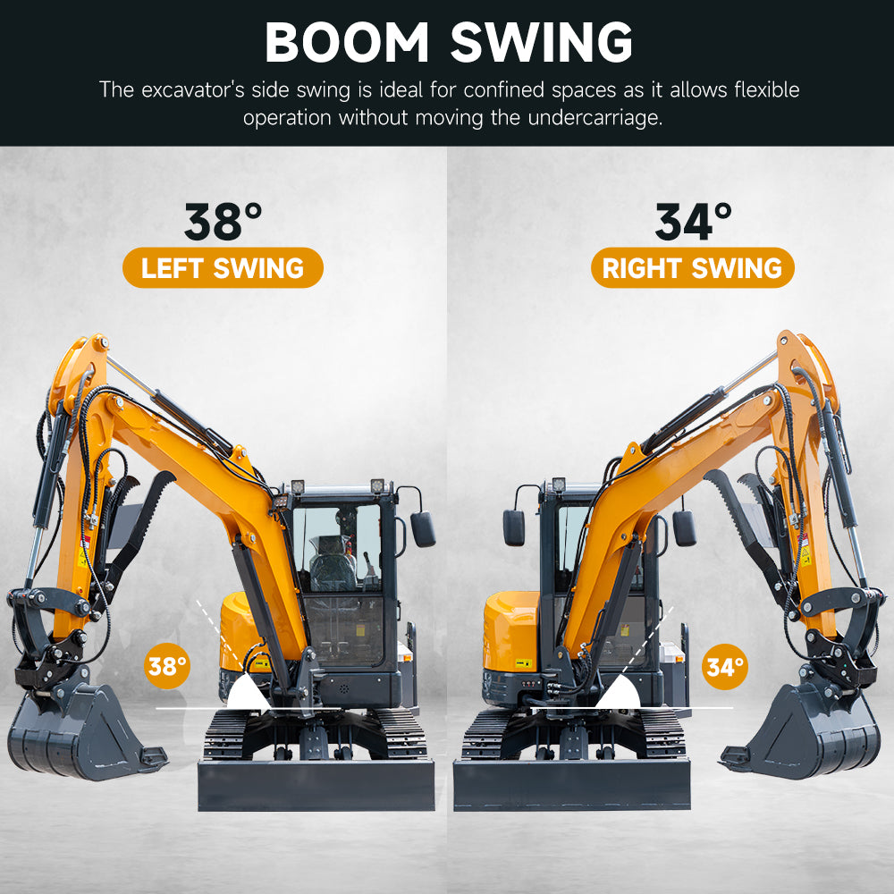 MS35 3.5 Ton Mini Excavator with Cab Boom swing Hydraulic Thumb for Sale