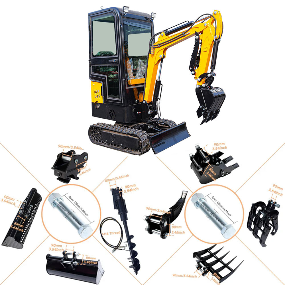 1-ton Mini Excavator with Cab