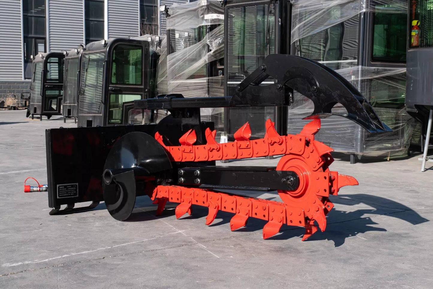 MMS Skid Steer Loader Trench Attachment,6" Trench Width, 37" Trench Depth