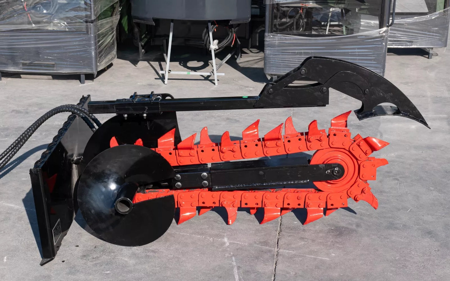 MMS Skid Steer Loader Trench Attachment,6" Trench Width, 37" Trench Depth