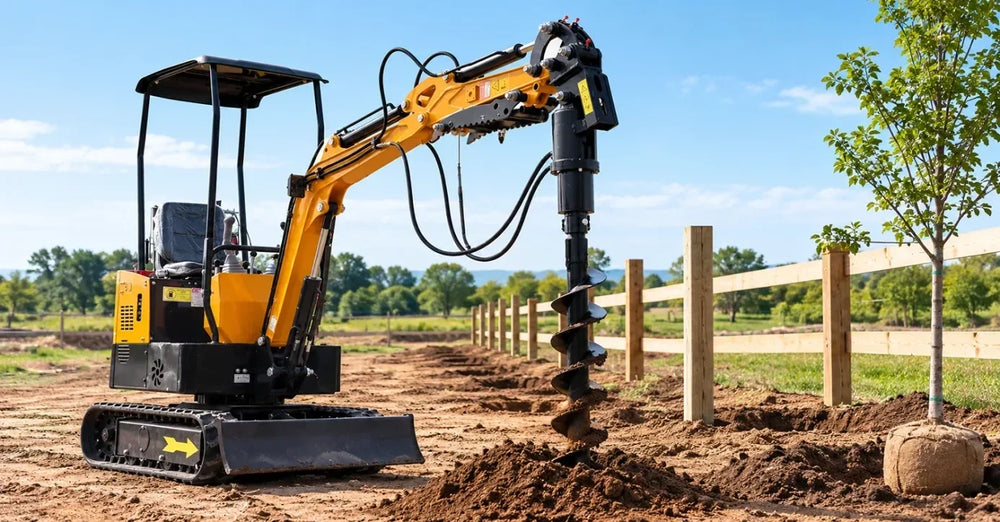 How to Choose a Mini Excavator Auger for Fence Posts, Footings, and Tree Planting