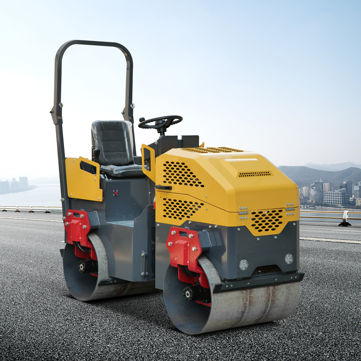 MS1500 Rato Engine 1.5 ton Road Compactor for Sale, Hydraulic Vibrating, Double Steel Wheel