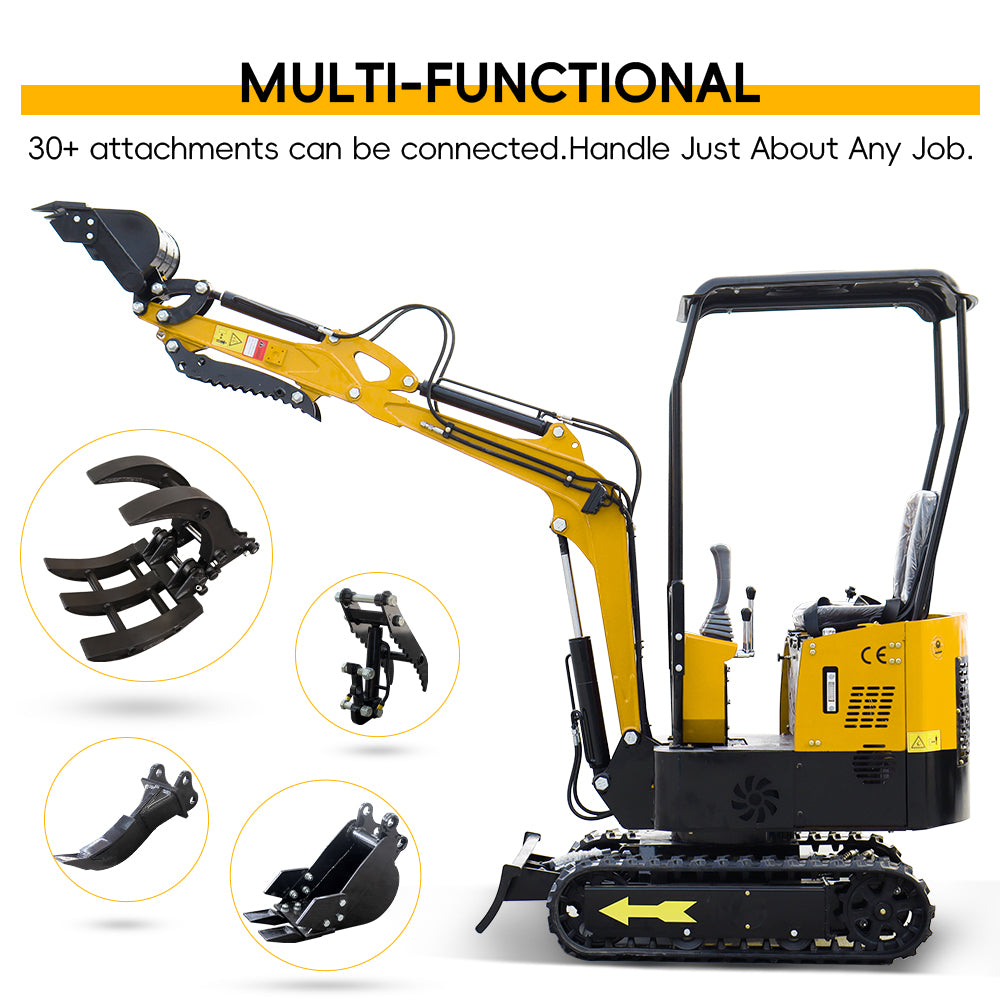 MS10H 13.5 HP,1-ton Rato Engine Mini Compact Excavator, Gasoline,  With Thumb Clip For Sale