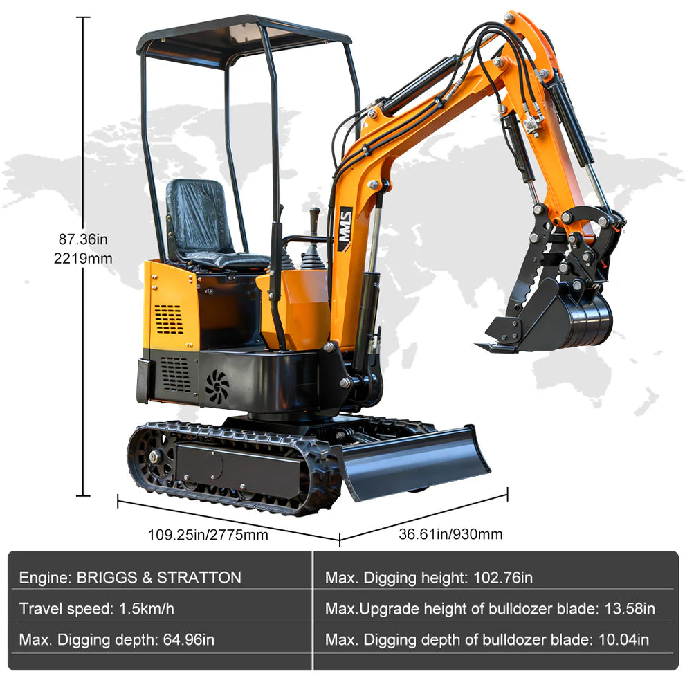 MS12 Mini Excavator with Hydraulic Thumb