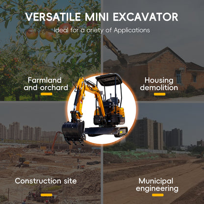 MS13 13.5 HP,1.3 tons Rato Engine Mini Compact Excavator, Gasoline, With Thumb Clip For Sale