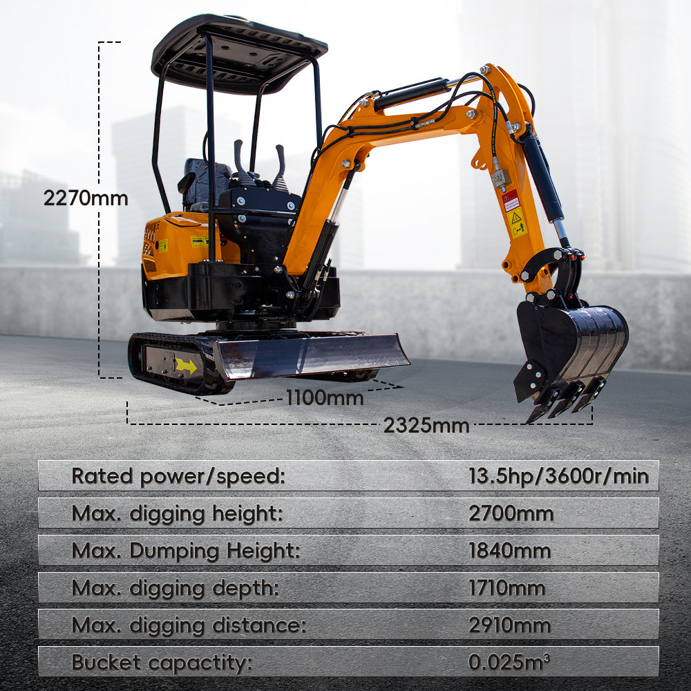 MS13 13.5 HP,1.3 tons Rato Engine Mini Compact Excavator, Gasoline, With Thumb Clip For Sale