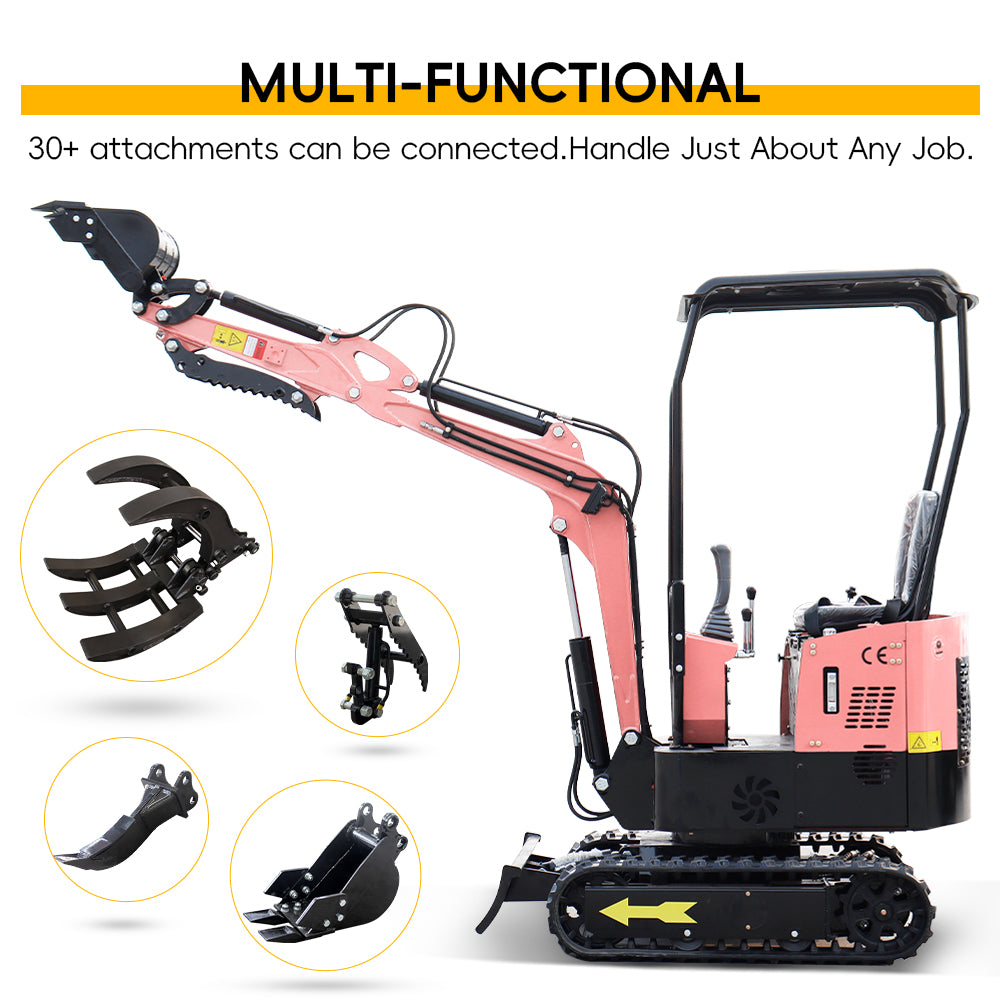 MS10 13.5 HP,1-ton Briggs & Stratton Engine Pink Mini Excavator