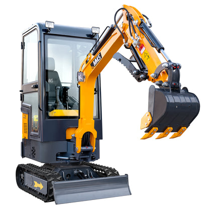 MS12P Mini Excavator B&S Engine, with Cab,Side Swing Boom and Hydraulic Thumb