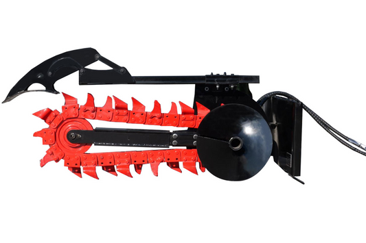 MMS 6" Trench Width, 37" Trench Depth, Attachment For Skid Steer Loader