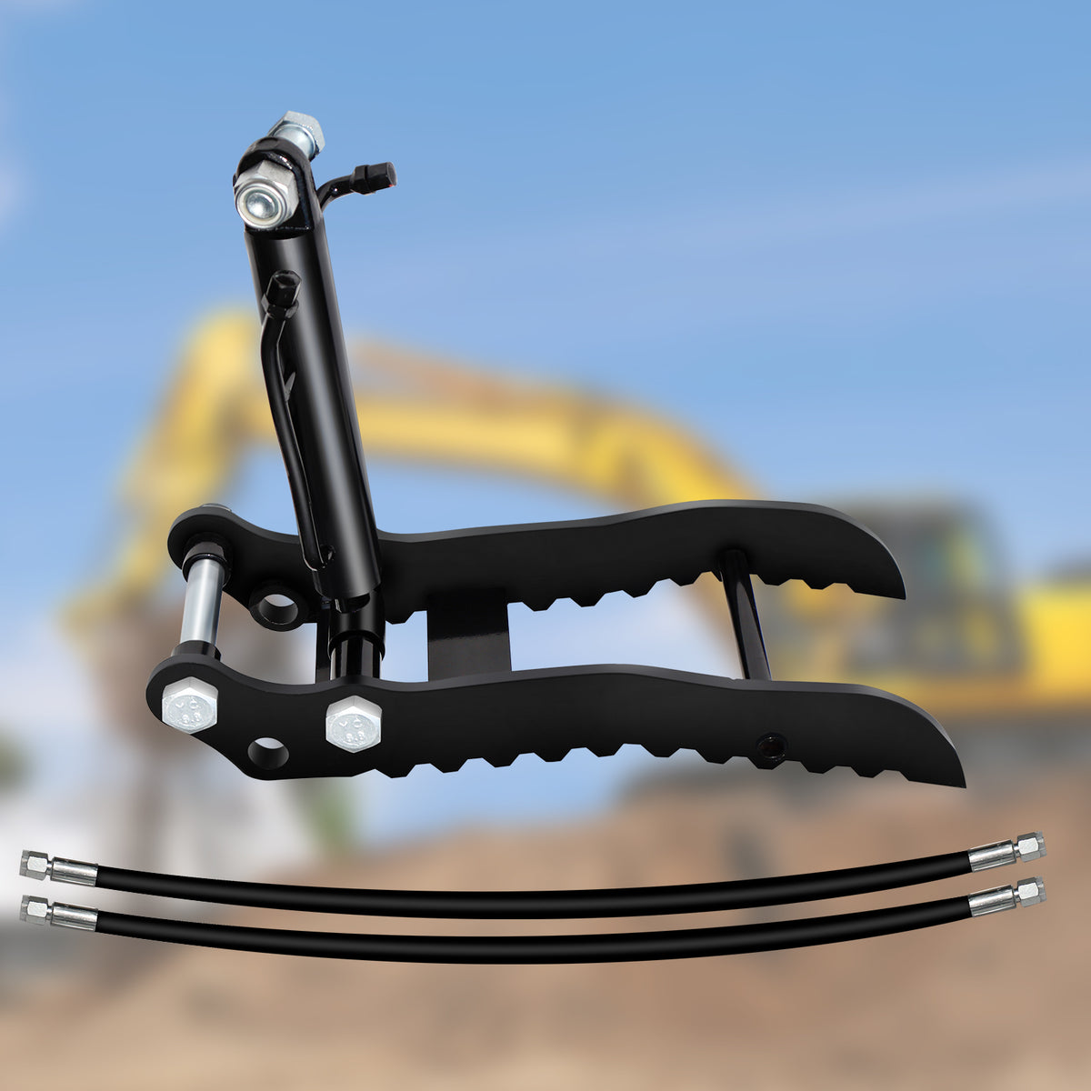 MMS Mini Excavator Hydraulic Thumb Clip with 2 Hydraulic Cylinder for Small Digger up to 2 tons