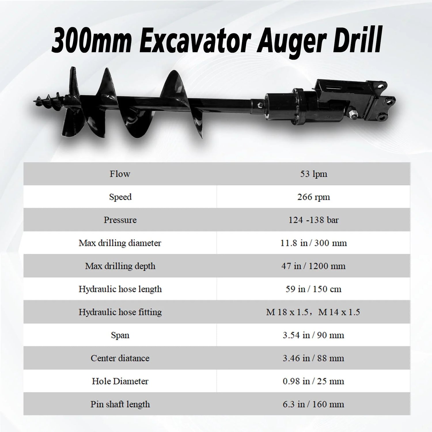 300mm Excavator Auger Drill