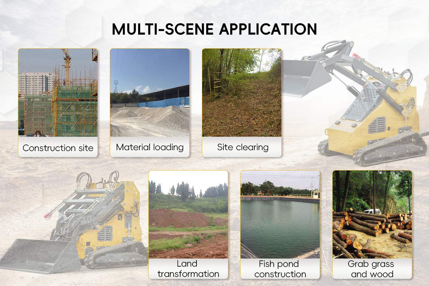 mini skid steer track loader for  land