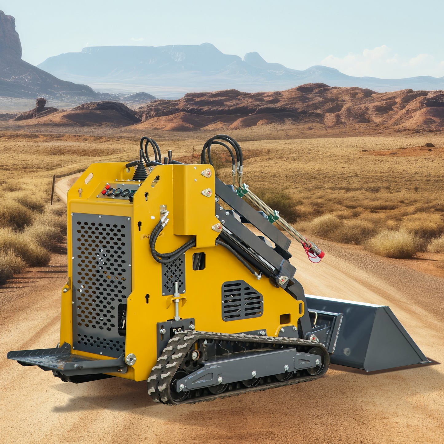MS430Y 23 HP, Three-pump Three-valve Mini Stand On Skid Steer Track Loader