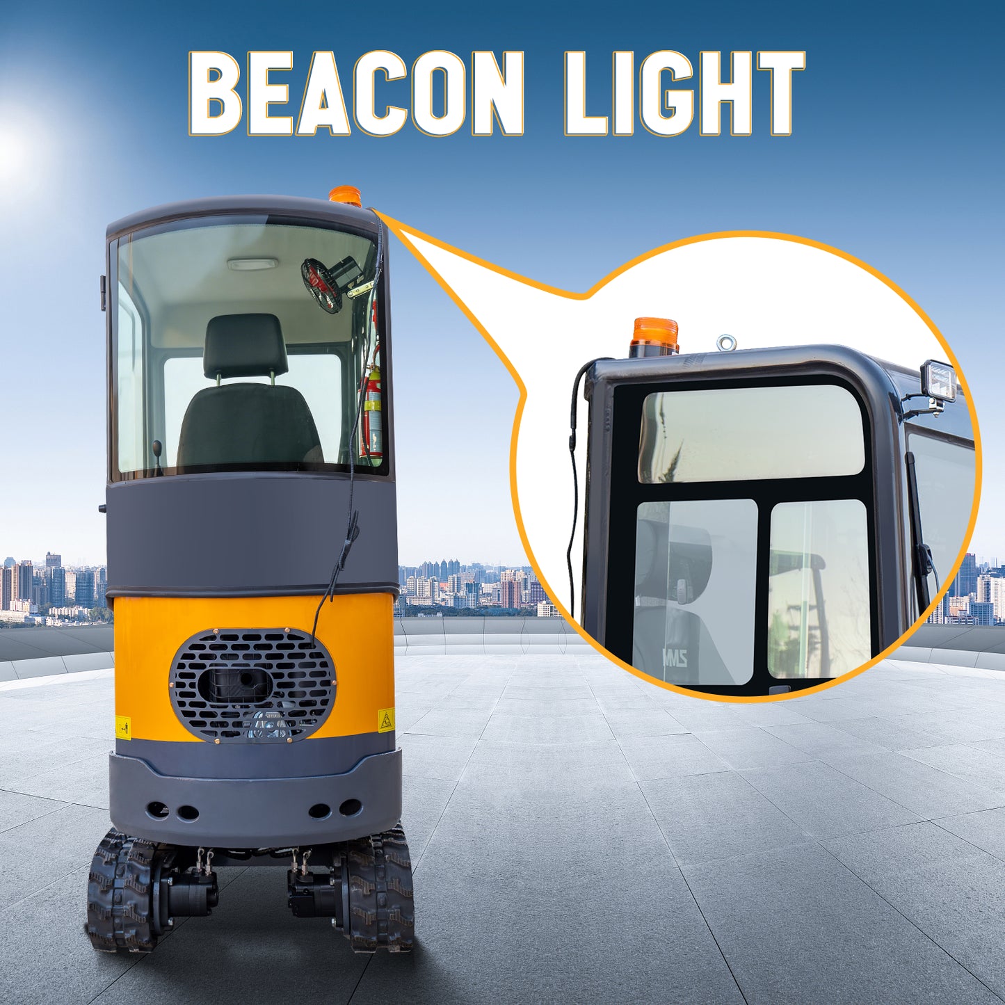 MS12P Mini Excavator B&S Engine, with Cab,Side Swing Boom and Hydraulic Thumb