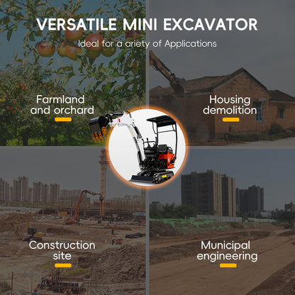 MS08 13.5 HP,0.8-ton Mini Compact Excavator, Gasoline,  With Thumb Clip For Sale
