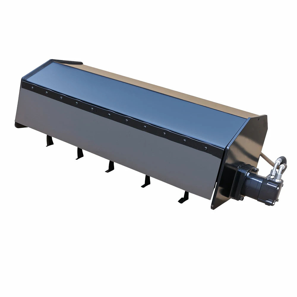 MMS rotary tiller attachment with hydraulic hoses for mini skid steer loader