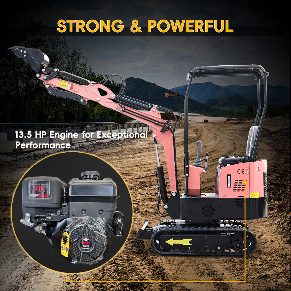 1-ton Briggs & Stratton Engine Pink Mini Excavator