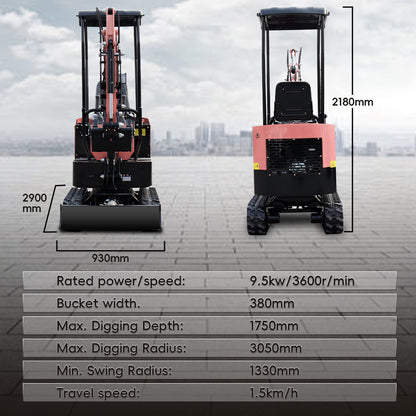MS10 13.5 HP,1-ton Briggs & Stratton Engine Pink Mini Excavator