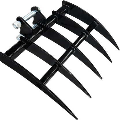 MMS Rake Metal Wide Backhoe Rake Attachment for Mini Excavator Digger