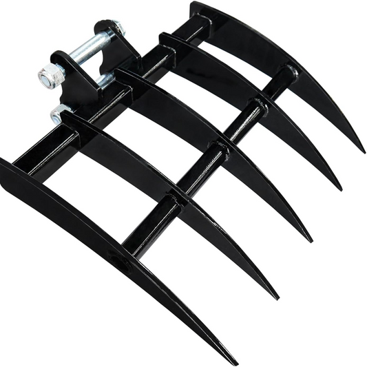 MMS Rake Metal Wide Backhoe Rake Attachment for Mini Excavator Digger
