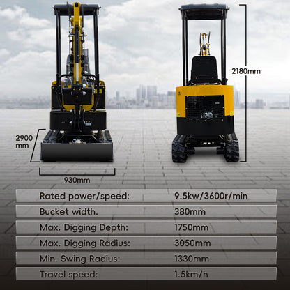 MS10H 13.5 HP,1-ton Rato Engine Mini Compact Excavator, Gasoline,  With Thumb Clip For Sale